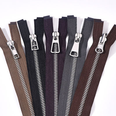 # 5 Metal Zipper Open End Xấp xỉa bạc kết thúc màu đen, nâu