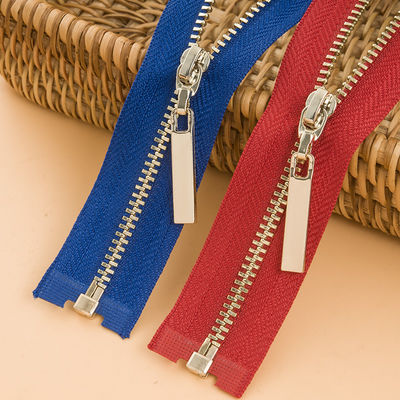 Kim loại bền Zipper vàng răng kẽm hợp kim loại mở quần áo phụ kiện