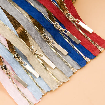 Kim loại bền Zipper vàng răng kẽm hợp kim loại mở quần áo phụ kiện