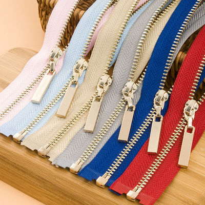 Kim loại bền Zipper vàng răng kẽm hợp kim loại mở quần áo phụ kiện
