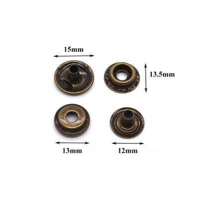 Sữa kẽm hợp kim đồng kim loại Press Stud nút Prong Snap nút buộc cho quần áo