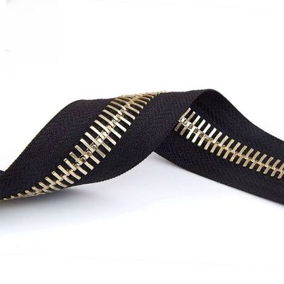 3#5#8#10#15#Métal zipper kiểu châu Âu răng mịn răng Thụy Sĩ răng bóng vàng zipper bạc đen niken tự khóa kéo kim loại zipper