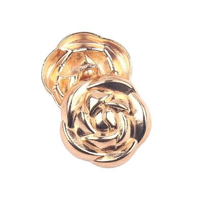 Hình hoa hồng kim loại đồng Logo trang nhã nút móc may cho quần áo áo khoác