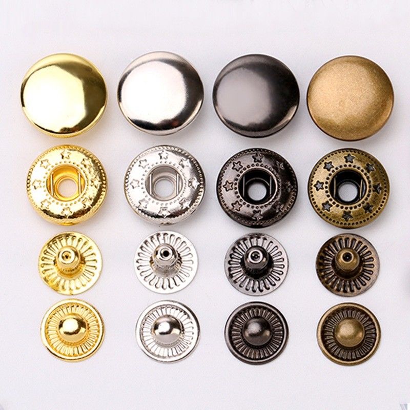 Sữa kẽm hợp kim đồng kim loại Press Stud nút Prong Snap nút buộc cho quần áo