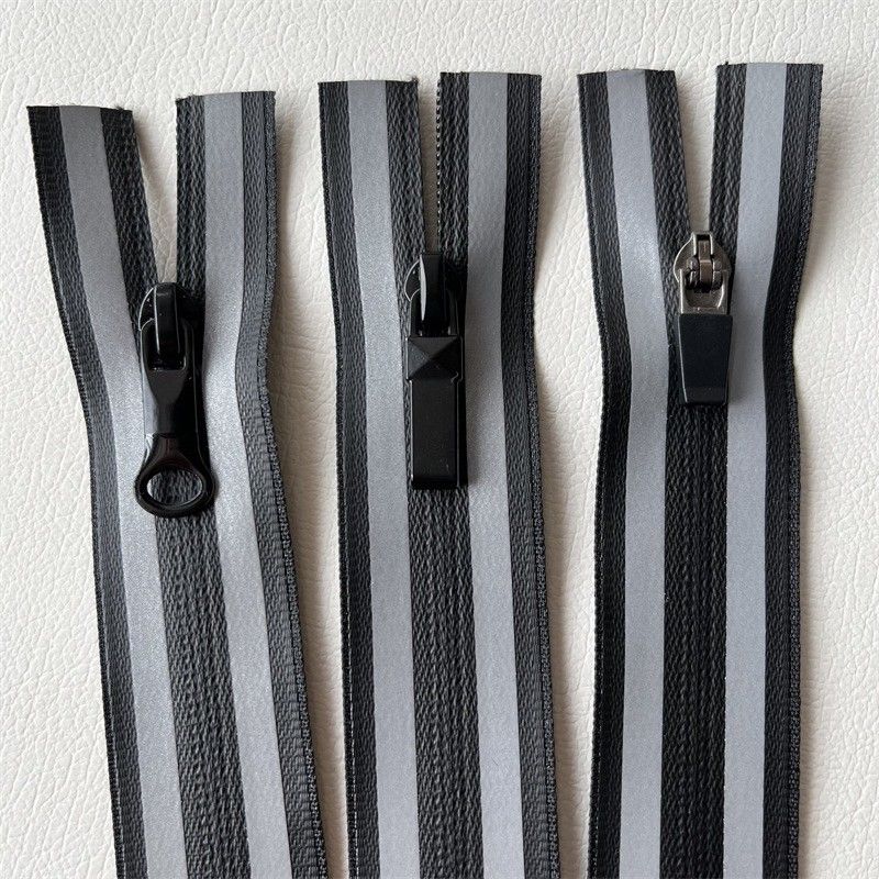 TPU/PU Water-Resistant Zipper,Waterproof Zippers with Reflective Strip on 2 Side cho ngoài trời, áo khoác, quần áo